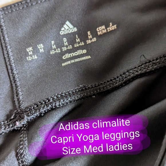 Adidas climalite size Med ladies capri style yoga leggings - Picture 2 of 13